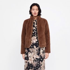 NWT Zara faux fur coat